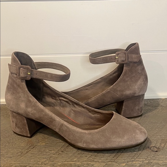 Rockport Shoes - ROCKPORT Taupe suede/nubuck Novalie ankle strap pump. Comfort brand! Size 10